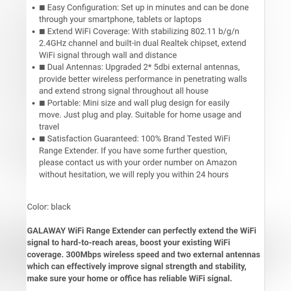 GALAWAY 300Mbps WiFi Range Extender WiFi Signal Booster with High Performance360 - Picture 13 of 14